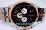 Copy Breitling Transocean Black Dial 2-Tone Rose Gold Watch